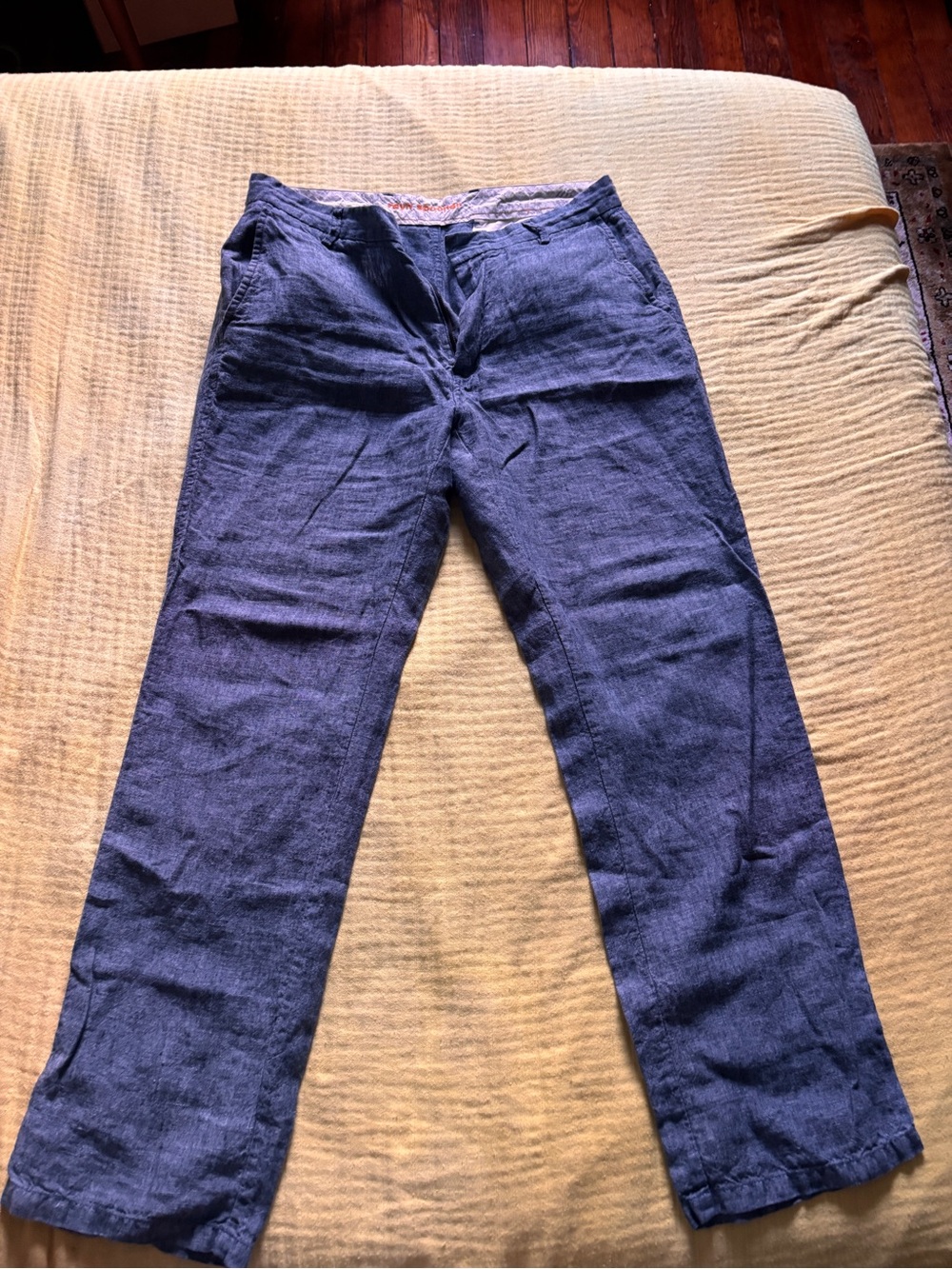 reyn spooner Men's Navy Linen Chinos